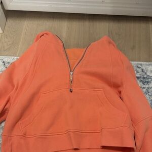Women's Orange Half-Zip Sweatshirt